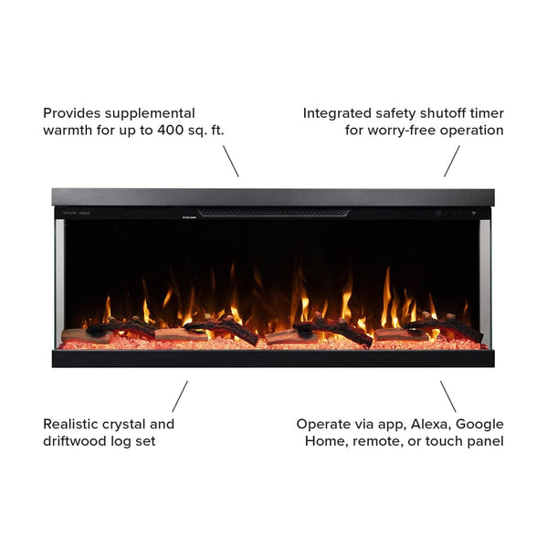 Modern Ember Aerus Skyline 50-in Multi-Sided Smart Electric Fireplace ...