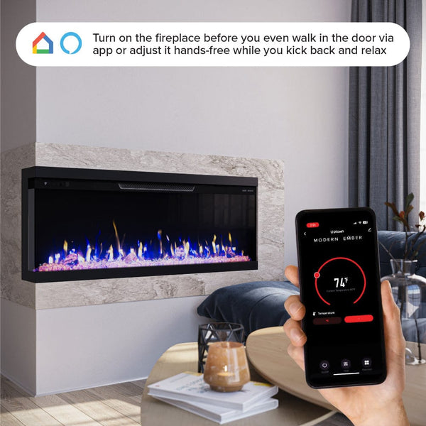 Modern Ember Aerus Skyline 50-in Multi-Sided Smart Electric Fireplace ...