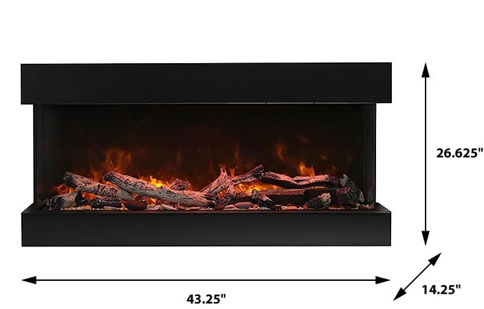 Amantii TruView XL Series 40-in 3-Sided Linear Electric Fireplace