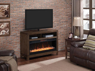 Gifford Electric Fireplace TV Stand in Prairie Brown | Electric