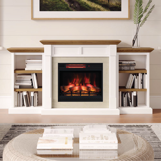 Country Living Belhaven Bookcase Electric Fireplace Mantel Package