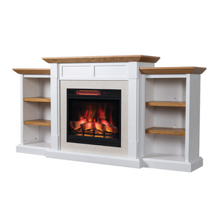 Country Living Belhaven Bookcase Electric Fireplace Mantel Package