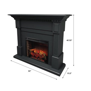 Modern Ember Augustine 55-in Electric Fireplace Mantel Package in
