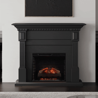 Modern Ember Augustine 55-in Electric Fireplace Mantel Package in