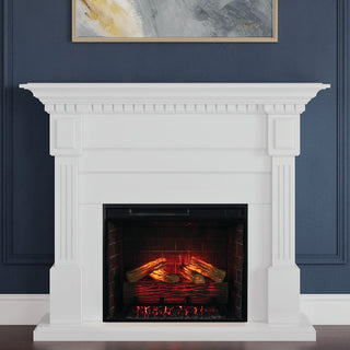 Modern Ember Augustine 55-in Electric Fireplace Mantel Package in