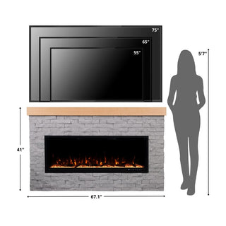 Modern Ember Wyman Electric Fireplace Mantel Package | Electric