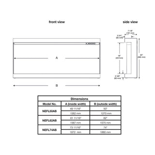 Napoleon Astound Flexmount 74-in Linear Electric Fireplace