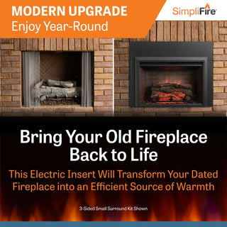 SimpliFire 32-In Built-In Electric Fireplace Insert with Large