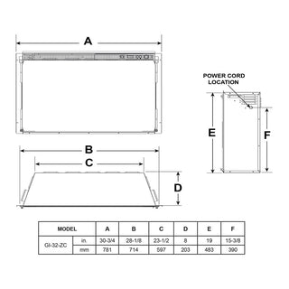 SimpliFire 32-In Built-In Electric Fireplace Insert with Large