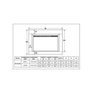 SimpliFire 32-In Built-In Electric Fireplace Insert with Small