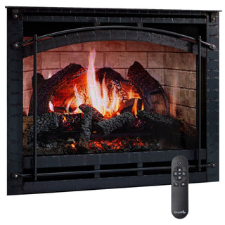ファイヤー SimpliFire Inception 36-in Electric Fireplace with Chateau Forge