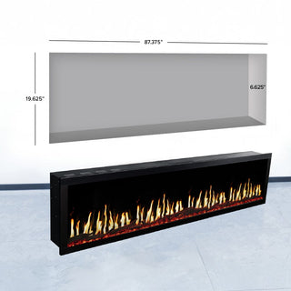 Modern Ember 88-in Highmark Luxe Virtual LCD Linear Electric