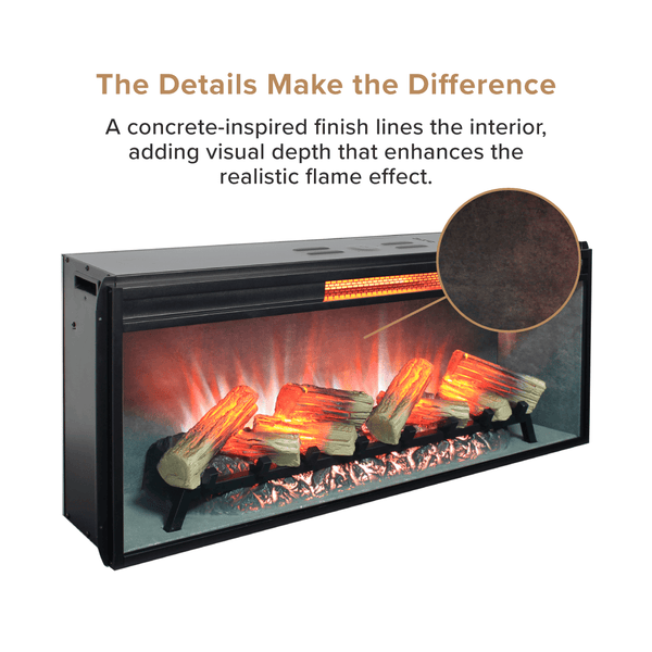 Modern Ember Uptown 42-In Smart Electric Fireplace Insert | Electric ...