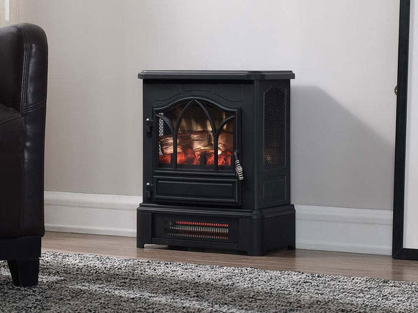Duraflame Black Infrared Freestanding Stove Electric Fireplaces