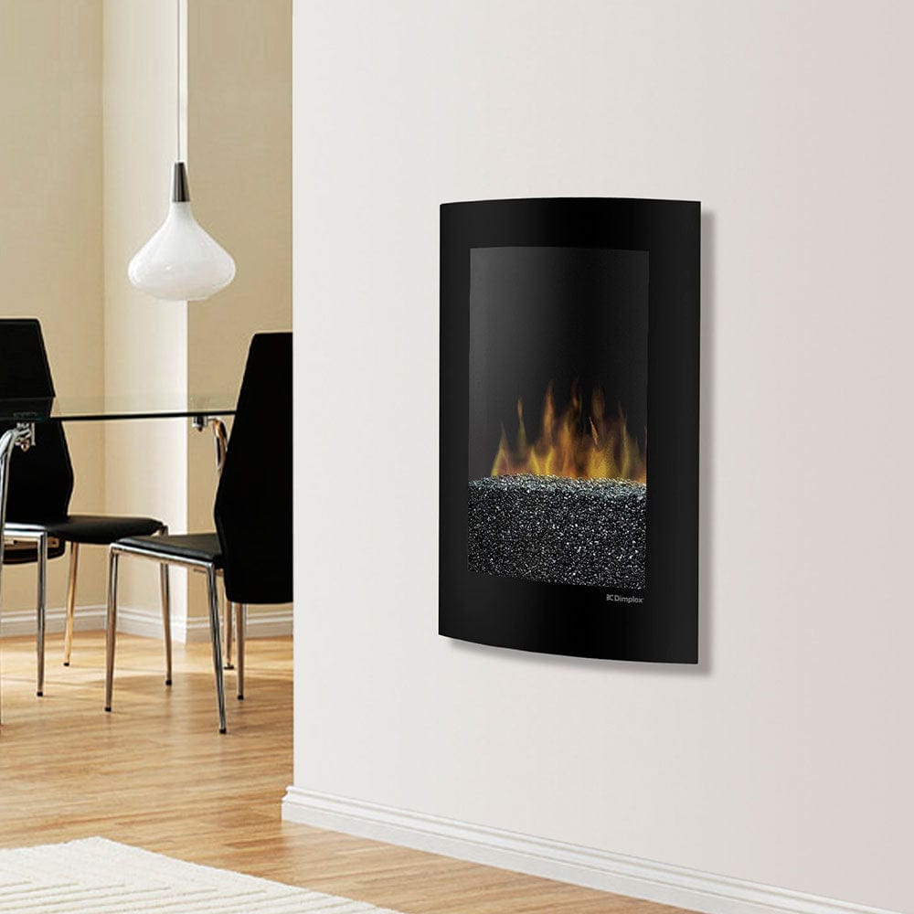 Dimplex 23-In Convex Black Wall Mounted Electric Fireplace